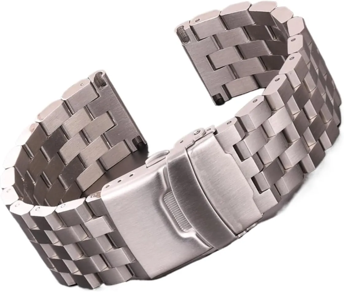 Stainless Steel Watch Strap Bracelet 18mm 20mm 22mm 24mm Women Men Solid Metal Brushed Watchband Compatible With Gear S3 Band Accessories(20mm)
