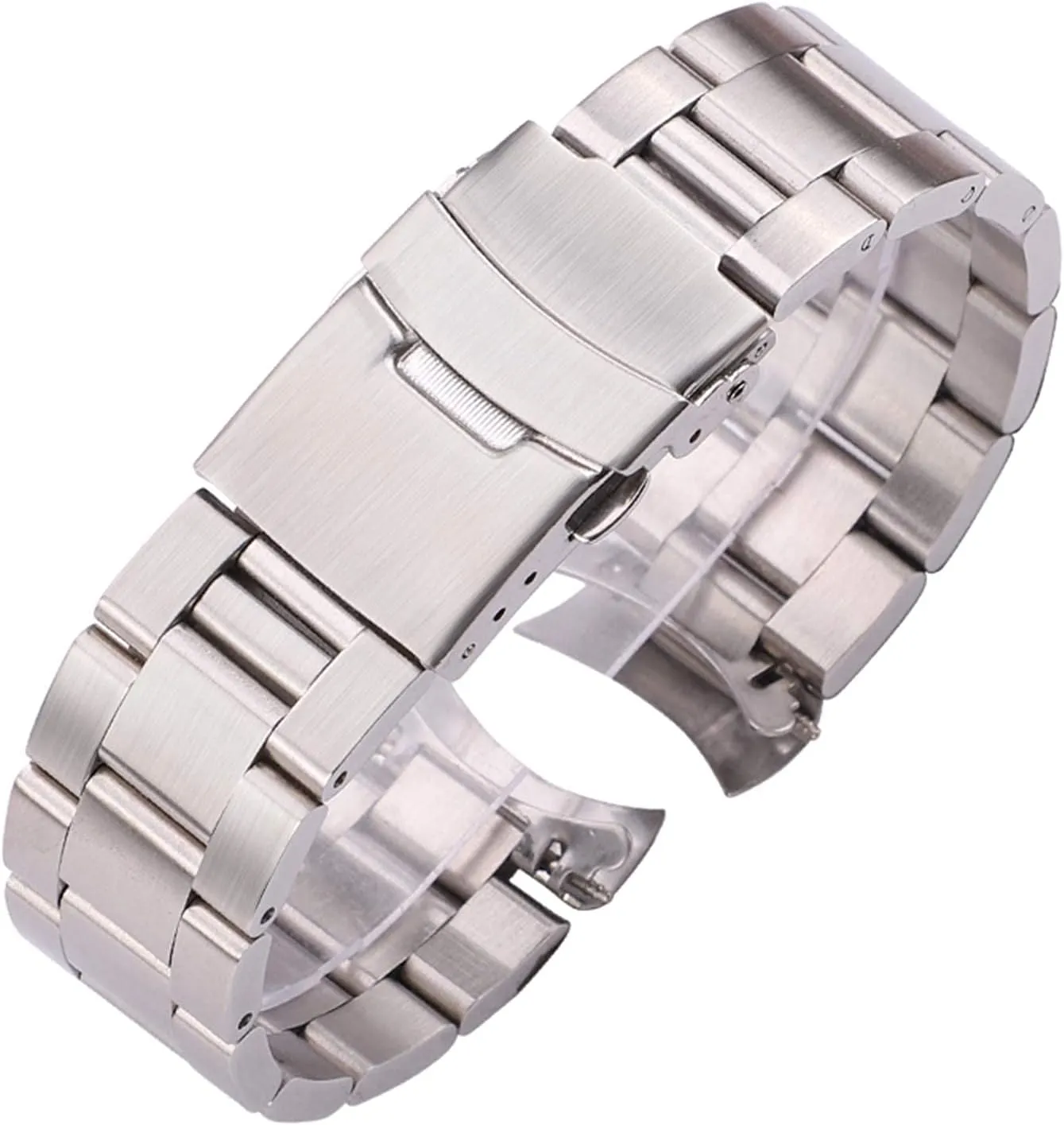 stainless steel watchband 20mm 22mm men metal brushed curved end watch band strap clocks accessories