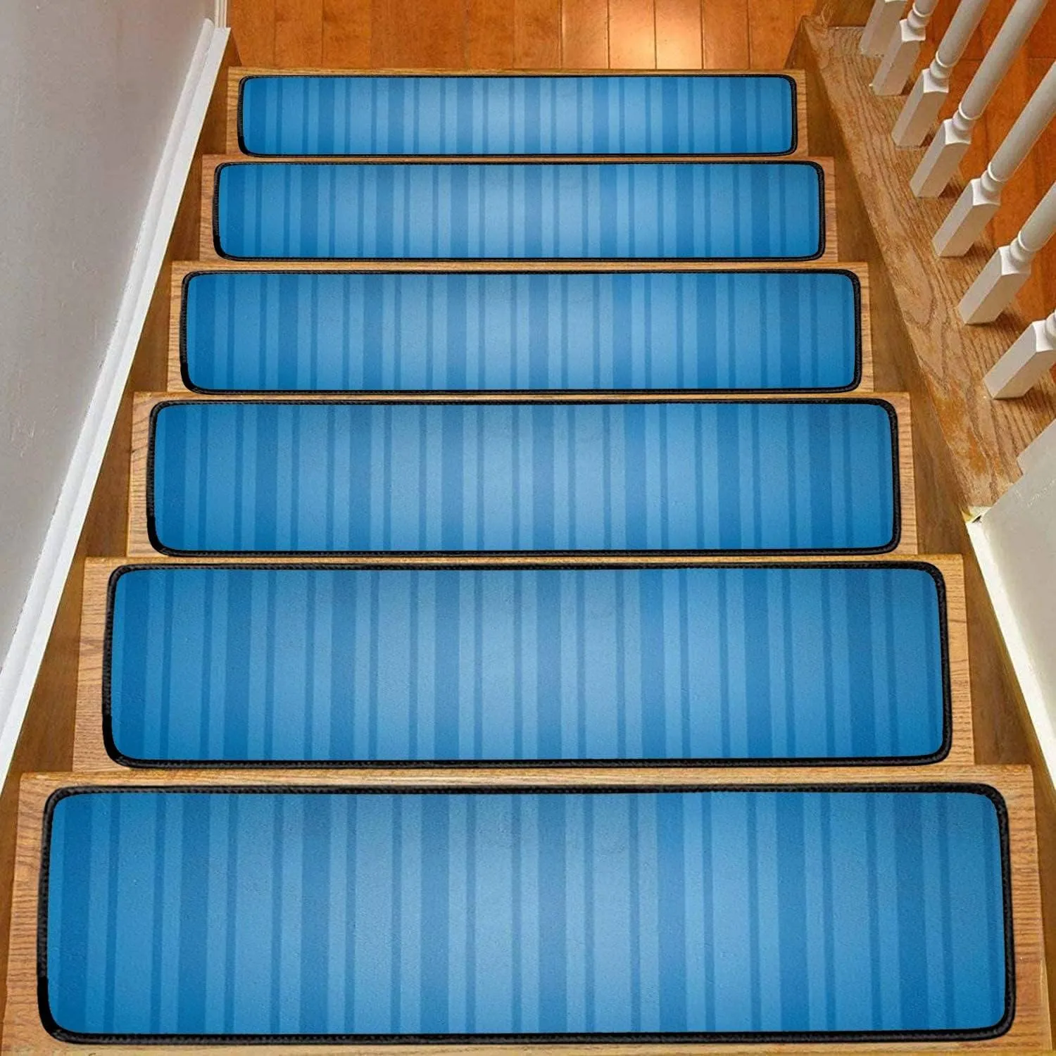 Stair Treads Carpet Set of 13 Wall Non-Slip Self-Adhesive Safety Rug Stair Mats Step Runner Indoor Wooden Steps for Kids Dogs 30"x8"
