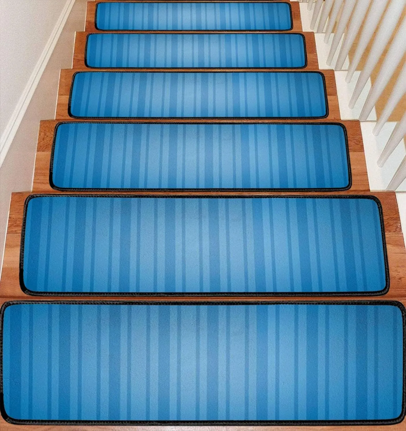 Stair Treads Carpet Set of 13 Wall Non-Slip Self-Adhesive Safety Rug Stair Mats Step Runner Indoor Wooden Steps for Kids Dogs 30"x8"