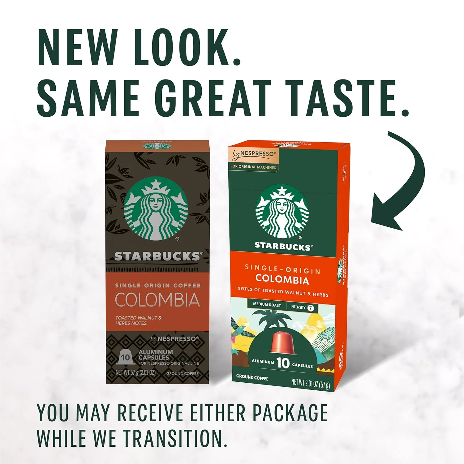 Starbucks by Nespresso Original Line, Single-Origin Colombia, Medium Roast Coffee, 50-count Espresso Pods