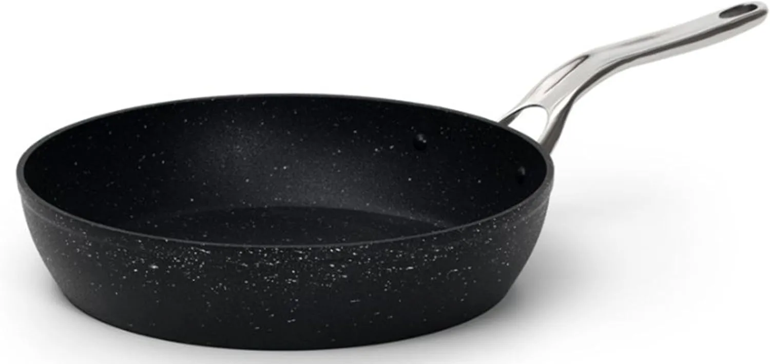 Starfrit The Rock Classic 10" (26cm) Non-Stick Deep Fry Pan - Durable Forged Aluminum - Oven Safe - PFOA Free - Easy to Clean