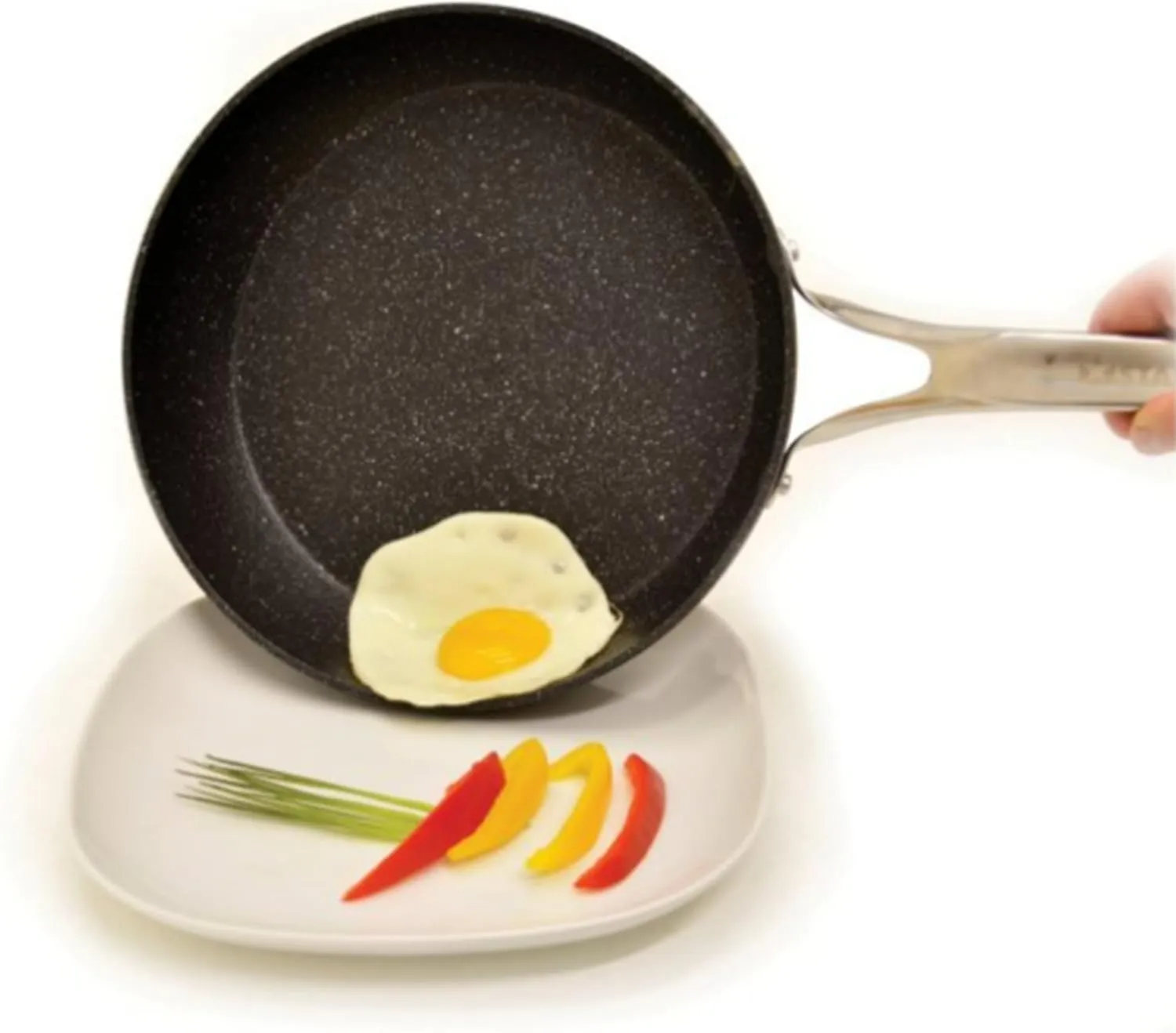 Starfrit The Rock Classic 10" (26cm) Non-Stick Deep Fry Pan - Durable Forged Aluminum - Oven Safe - PFOA Free - Easy to Clean