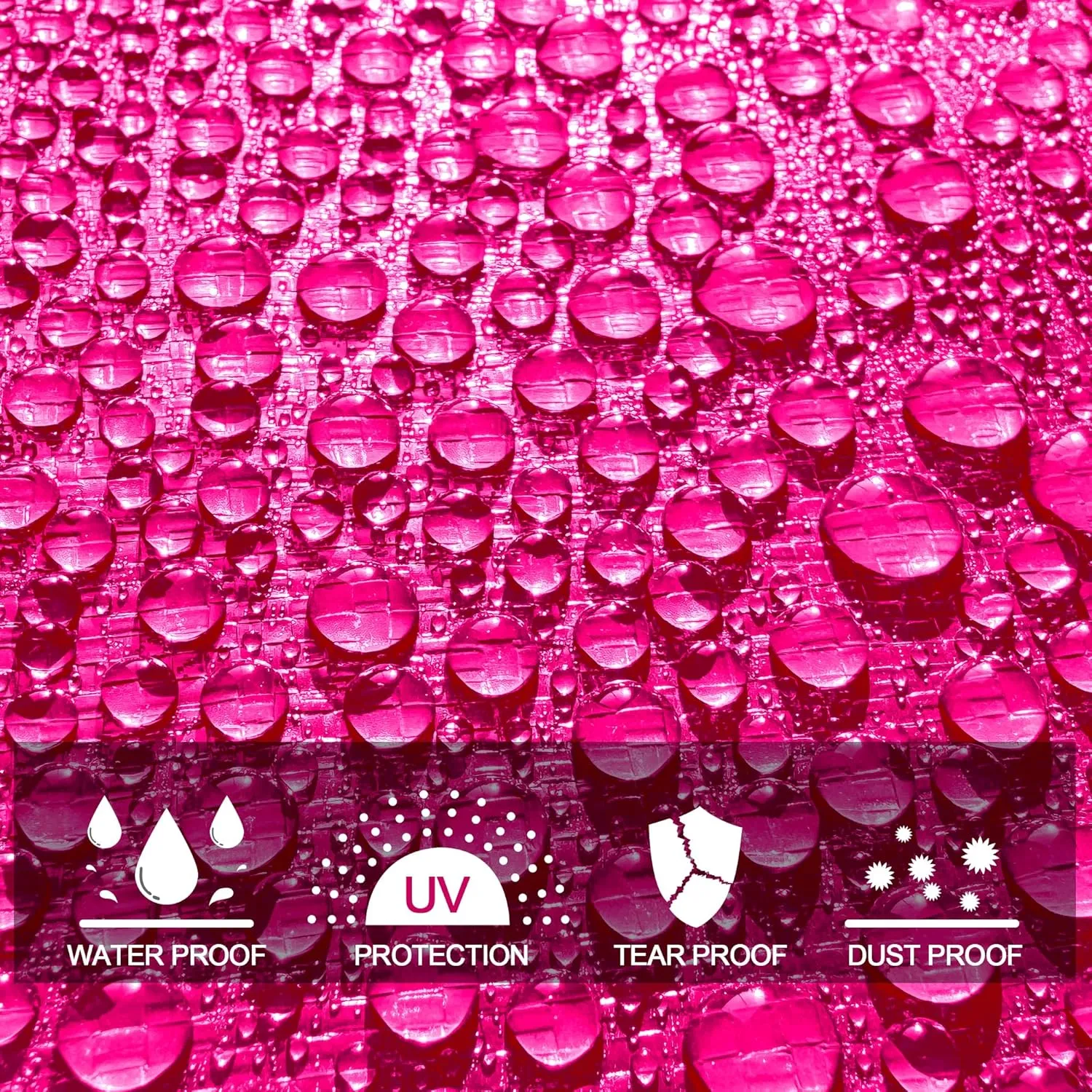 STARPYNG-12 Mil Pink/Silver 10x10 Feet Tarp-Heavy Duty Poly Tarp-Cover,Waterproof, UV Resistant, Weather Resistant, Cover Cars, Boats, Courtyards,Camping