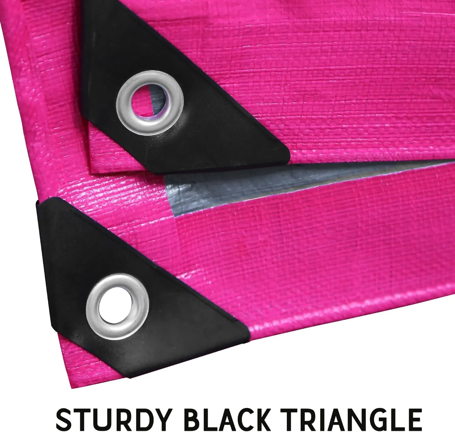 STARPYNG-12 Mil Pink/Silver 10x10 Feet Tarp-Heavy Duty Poly Tarp-Cover,Waterproof, UV Resistant, Weather Resistant, Cover Cars, Boats, Courtyards,Camping