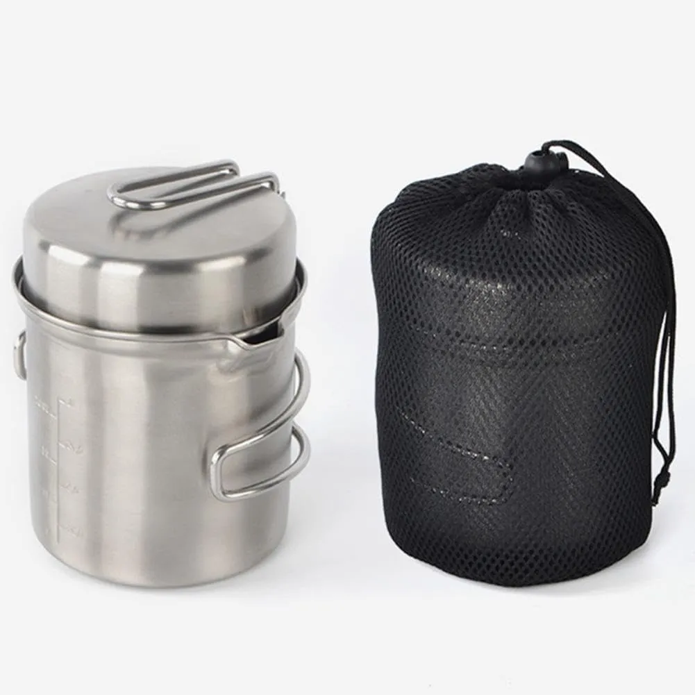 Steel Outdoor Camping Cookware Mess Kit Set   Wood Stove Hiking Tool Accessories Tool