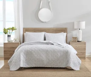 Stone Cottage | Willow Way Collection | Quilt Set - 100% Cotton, Ultra-Soft & Reversible Bedding with Matching Sham, Pre-Washed for Extra Comfort, Twin, Grey