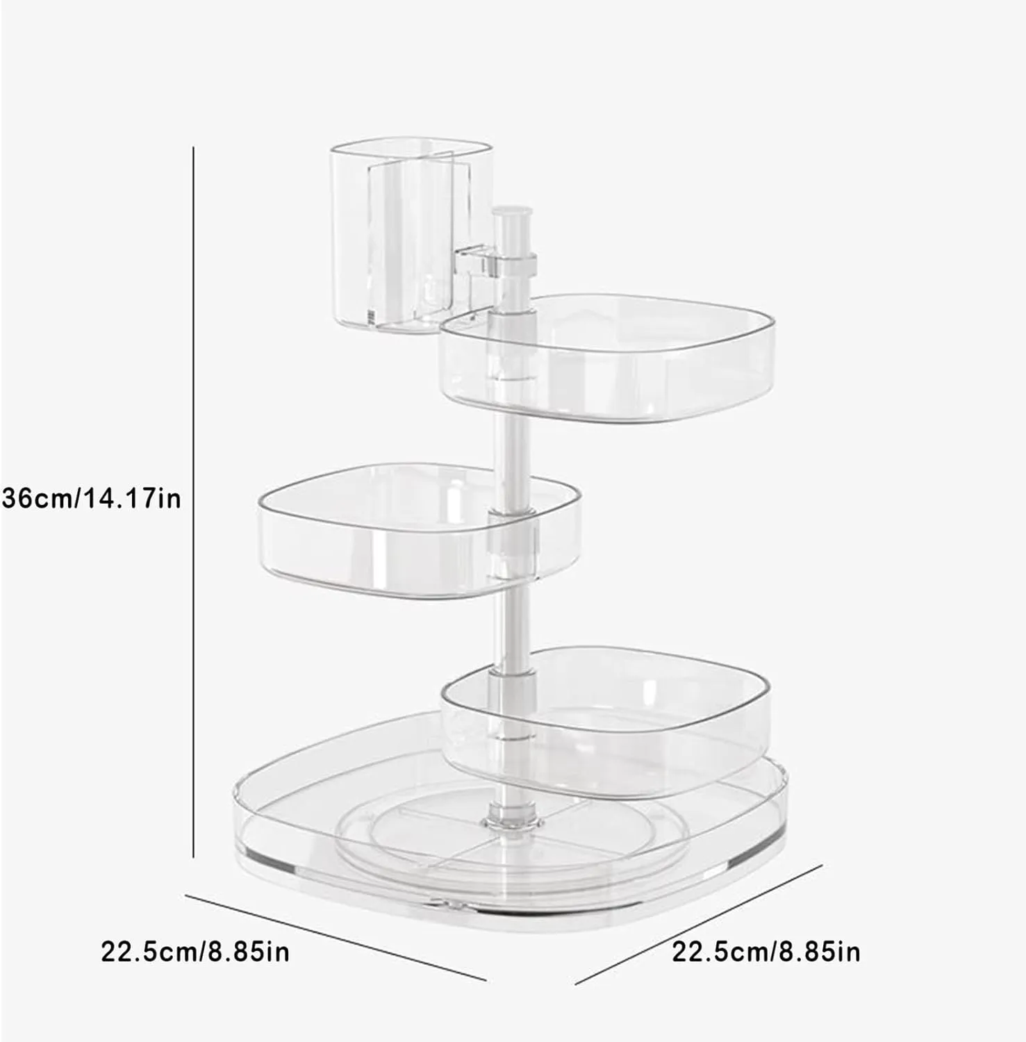 Storage Box Transparent 360 Degree Rotating Dustproof Jewelry Box Small Multilayer Earring Ring Hairpin Jewelry Display Rack Storage Box Jewelry Boxes