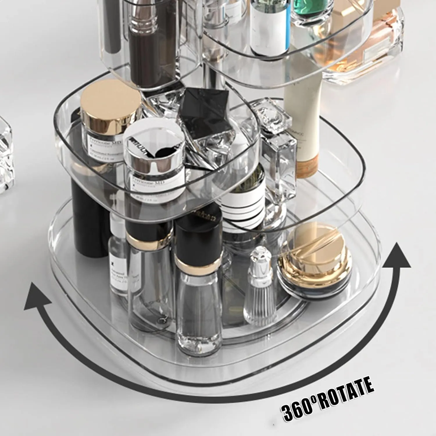 Storage Box Transparent 360 Degree Rotating Dustproof Jewelry Box Small Multilayer Earring Ring Hairpin Jewelry Display Rack Storage Box Jewelry Boxes