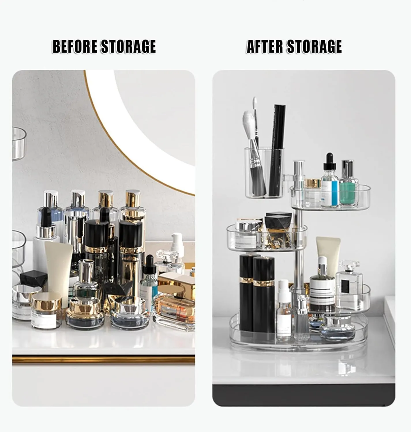 Storage Box Transparent 360 Degree Rotating Dustproof Jewelry Box Small Multilayer Earring Ring Hairpin Jewelry Display Rack Storage Box Jewelry Boxes
