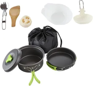 SUPVOX Cookware Camping Stoves for 1-2 People Portable Picnic Cooking Utensils Set Outdoor Kitchenware