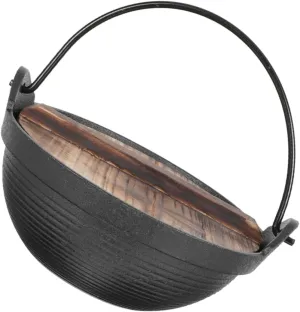 SUPVOX Iron Sukiyaki Pot Japanese Cooking Pot for Shabu-shabu Soup Ramen Portable Non-stick