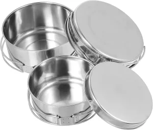 SUPVOX Stackable Stainless Steel Camping Cookware Non Stick Pot Pan for Outdoor Picnic Lightweight and Space