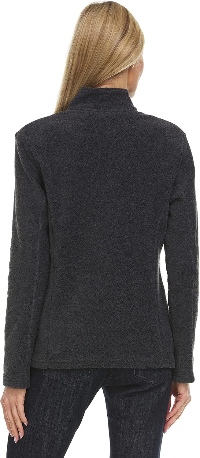Swiss Alps Womens Quarter Zip Pullover Fleece Stand Collar Long Sleeve Polar Soft Lightweight Sweatshirt Jacket