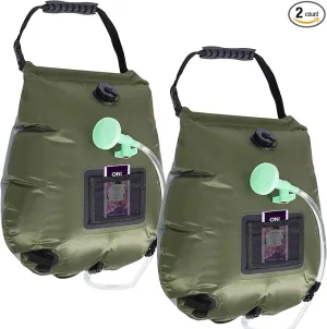 SYITCUN Camping Shower Bag 5 Gallon,1/2/4 Pack Portable Solar Shower Bag,Camping Shower Kit with Hose,On-Off Switchable Head for Beach,Swimming,Travel,Hiking