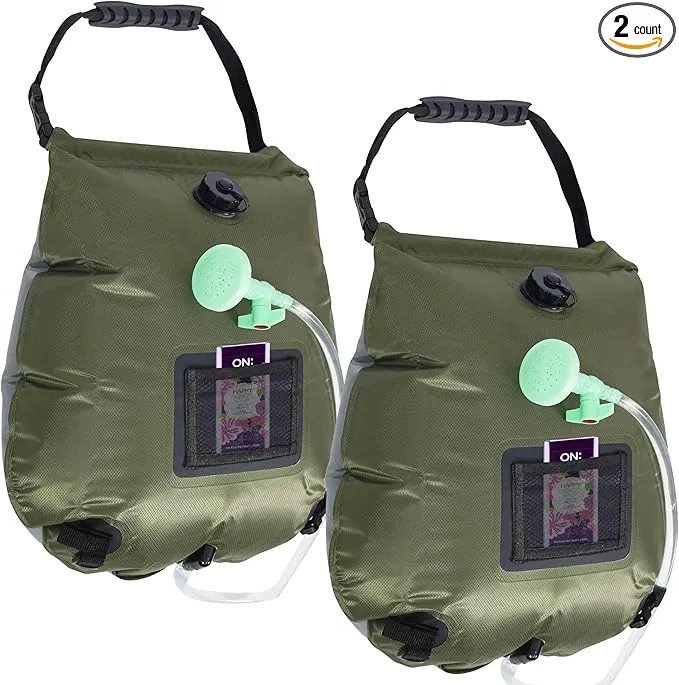 SYITCUN Camping Shower Bag 5 Gallon,1/2/4 Pack Portable Solar Shower Bag,Camping Shower Kit with Hose,On-Off Switchable Head for Beach,Swimming,Travel,Hiking