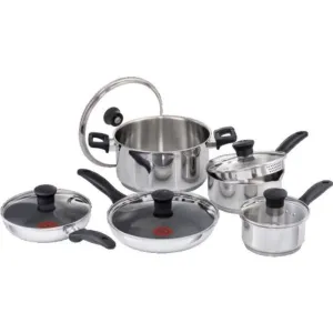 T-FAL 10Pc Stainless Steel Pot Set - G717SADI
