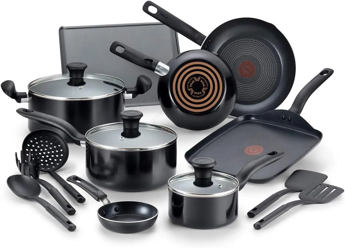 T-FAL Culinare Nonstick Black 16 Pc. Cookware Set