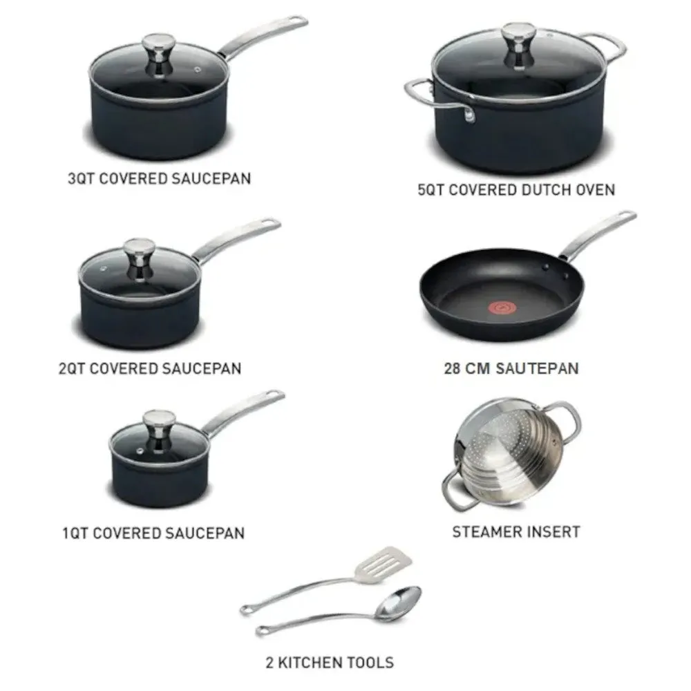 T-FAL Platinum Unlimited Hard Anodized 12pc Cookware Set - H126SC74