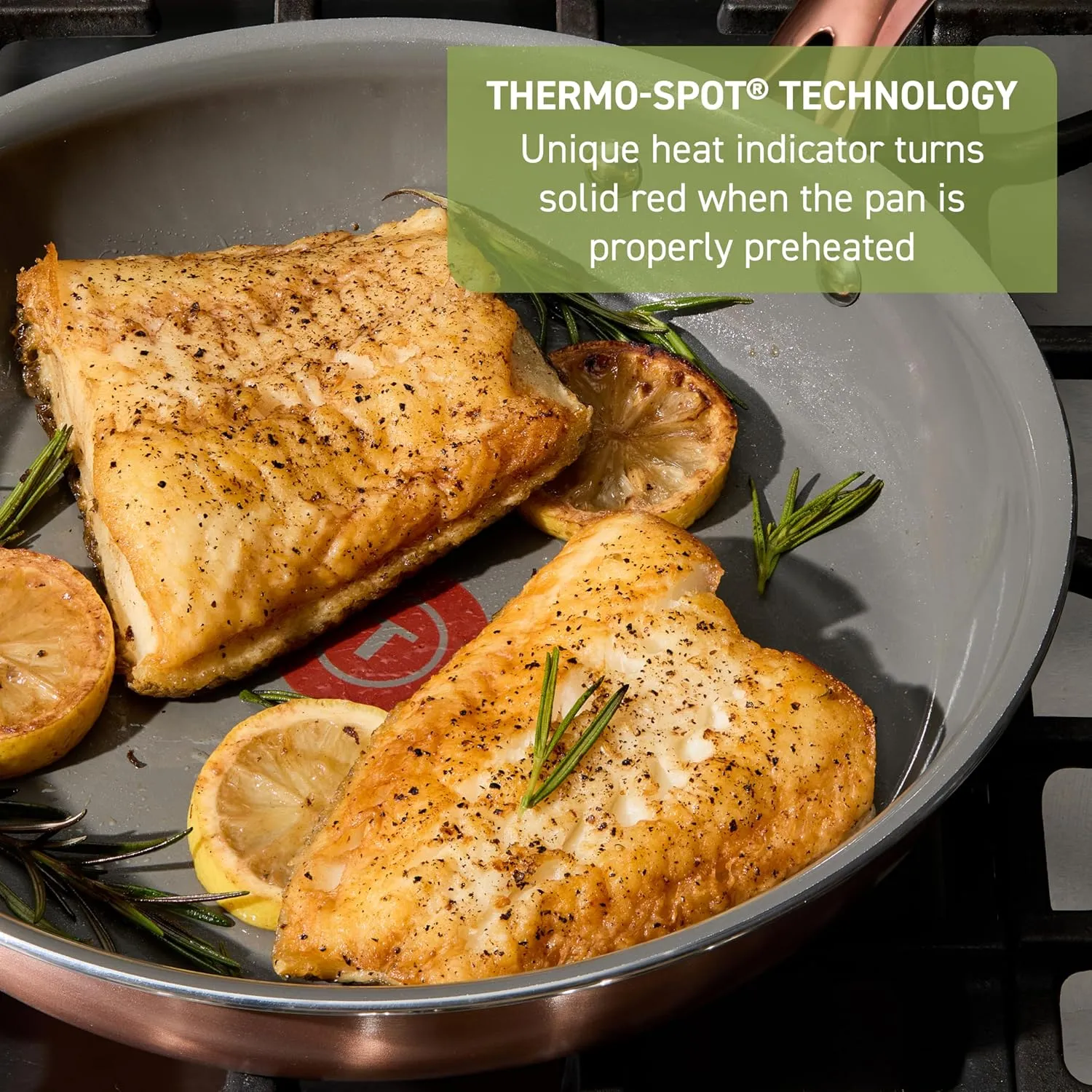 T-Fal Preserve Ceramic Nonstick Saute Pan with Lid 5.5 Qt, Made without PFOA and PTFE, Oven and Broiler Safe up to 350°F Cookware, Frying Pan, Stay-Cool Handle, Skillet Pots and Pans, Rose Gold