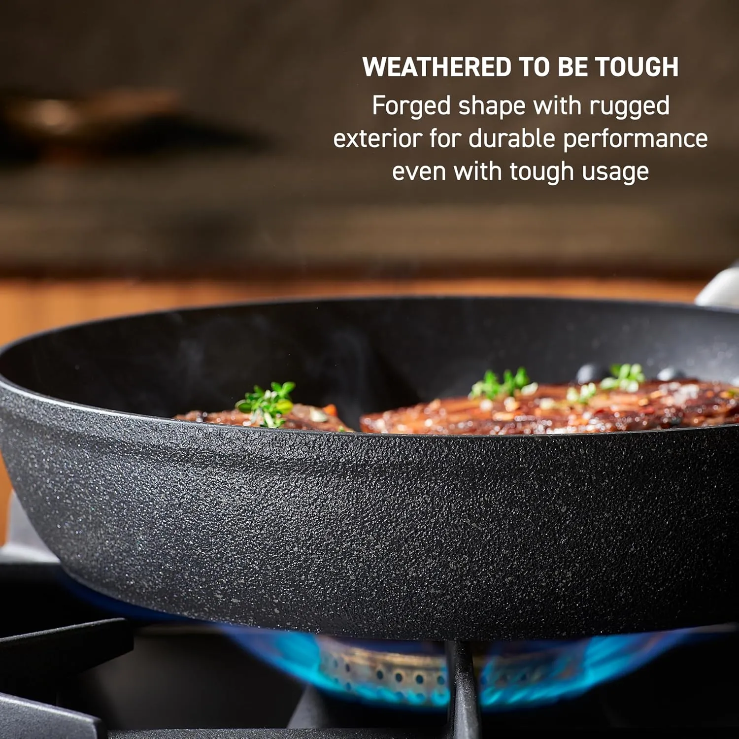 T-Fal Stone Force Platinum Non Stick Fry Pan Set 2 Piece, 8 inch and 10.5 inch, Oven Broiler Safe 400°F, Cooking Frying Pans, Kitchen Skillets, Pots and Pans Set Nonstick, Dishwasher Safe, Black