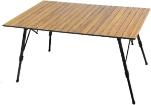 Tables and airs Outdoor Folding Table Wood Grain Alloy Egg Roll Table Large Lifting Camping Table Portable Camping Plate Table Adjustable (120type)