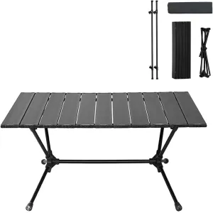 Tables Pliantes en Plein Air Portable Camping Roll Up Table en Alliage D'aluminium Structure de Support en Forme de X Réglable Table Pour Pique-nique à la Plage BBQ