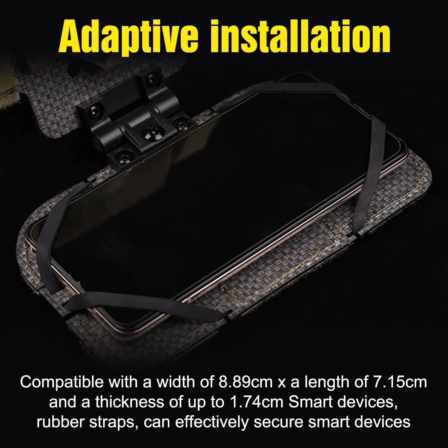 Tactical Plate Carrier MOLLE Vest Phone Holder Universal Cell Phone Chest Mount Pouch Adjustable Foldable Navigation Phone Board Attachment for 4.7"-6.7" Outdoor Sports Military
