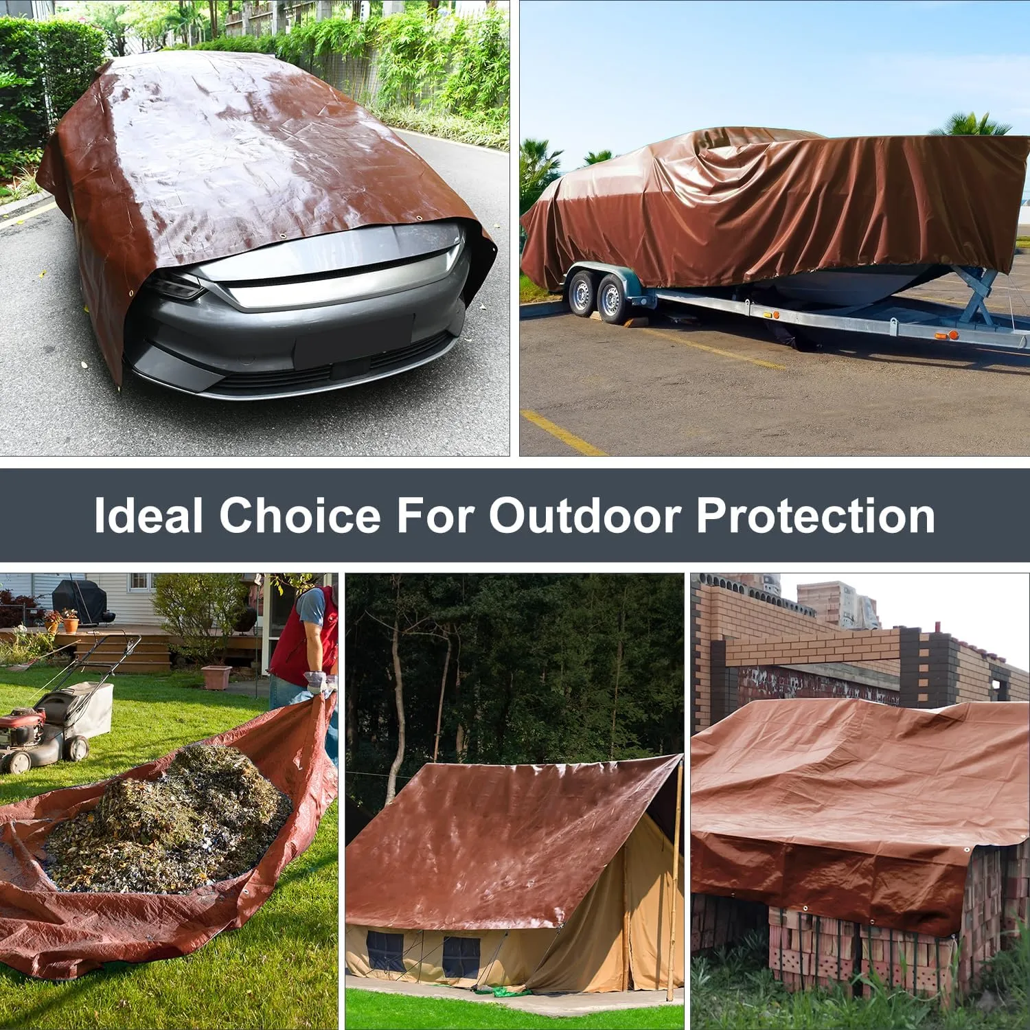 Tarp 10x20FT, 14 Mil Large Tarp, Tarps Heavy Duty Waterproof with Grommets Every 23.6", 420D Thick Plastic Tarp, UV Resistant Tear&Fade Resistant, Reinforced Edges for Outdoor Pool Camp Tent