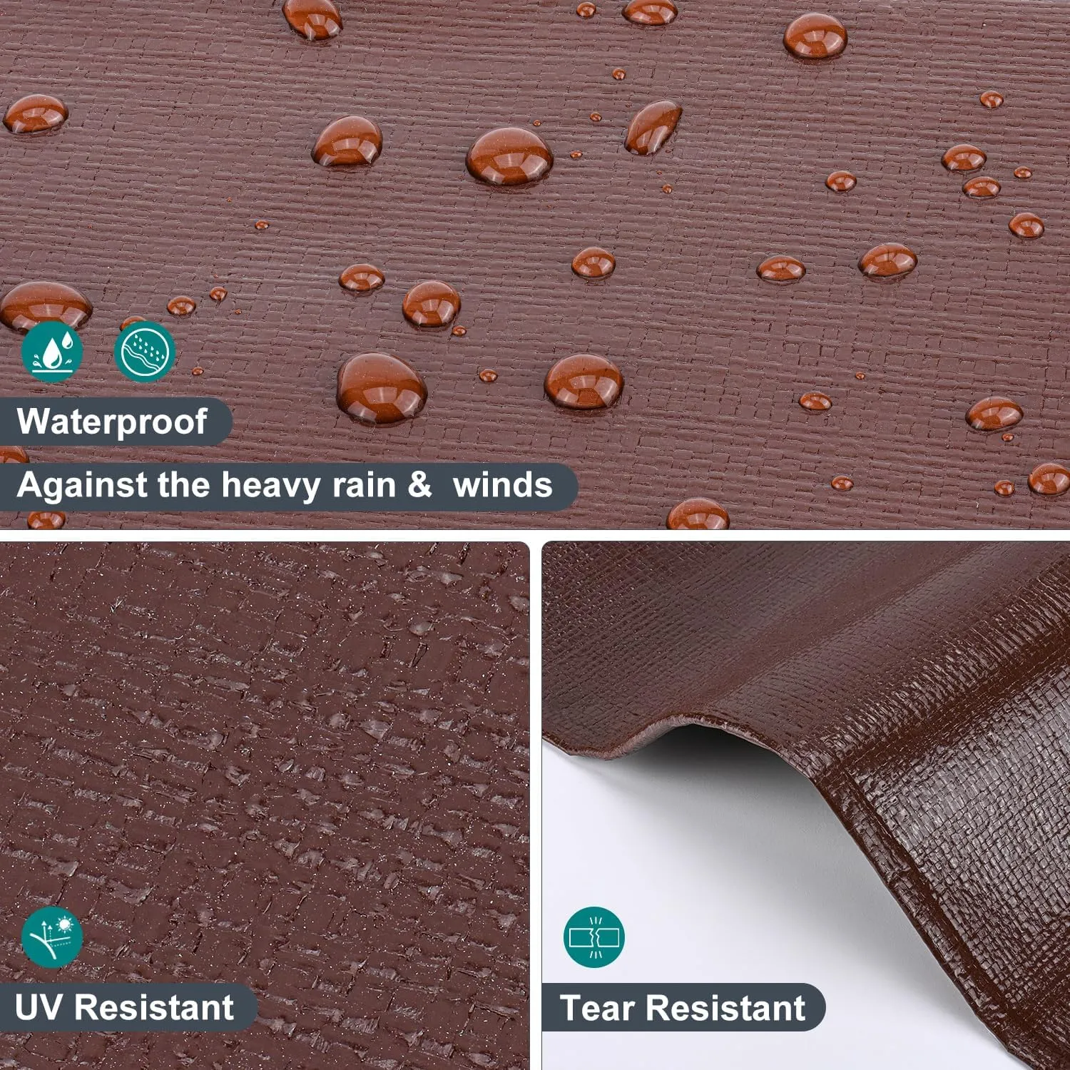 Tarp 10x20FT, 14 Mil Large Tarp, Tarps Heavy Duty Waterproof with Grommets Every 23.6", 420D Thick Plastic Tarp, UV Resistant Tear&Fade Resistant, Reinforced Edges for Outdoor Pool Camp Tent