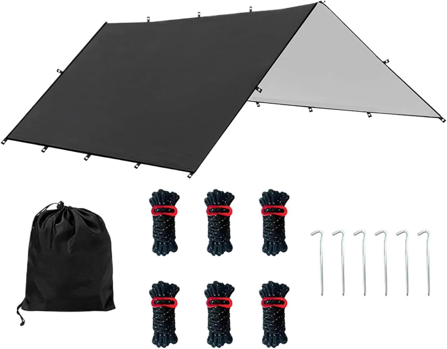 Tarp Camping - Portable Shelter Cover, Tent Shelter Tarp | Easy-to-Set-up Tent Tarp, Tent Tarp for Hiking, Weatherproof Lightweight for Backpacking, Survival, Picnic, Climbing, Travel
