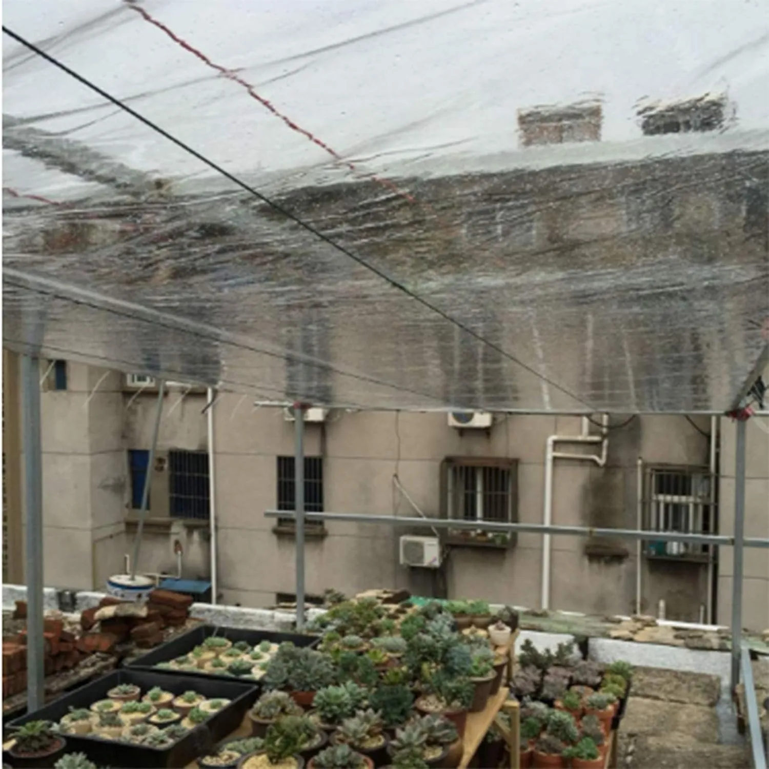Tarpaulin Transparent Tarpaulin- Heavy Duty Waterproof Clear Tarps Sheet Cover- 100% UV& Weather Resistant Vinyl Coated 0.3MM PE Rainproof Curtain, Customizable,Clear,2.4X 3m