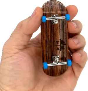 Teak Tuning 34mm Pro Fingerboard Complete - Fully Assembled with Pro Level Components - Pro Shaped Wooden Deck (34x97mm), UltraSpin Bearing Wheels, Prodigy Gen2 Trucks - Blue Suede Shoes