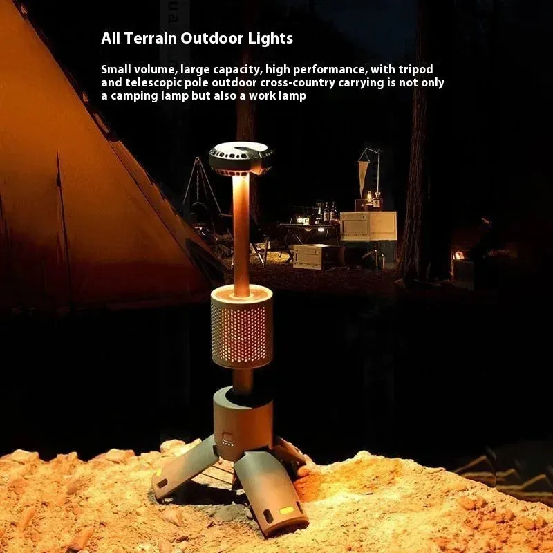 Telescopic Camping Light 10000mAh Portable Lanterns LED Adventure Hiking Fishing Tents Campsite Ambiance Lamp with Magnet Tripod