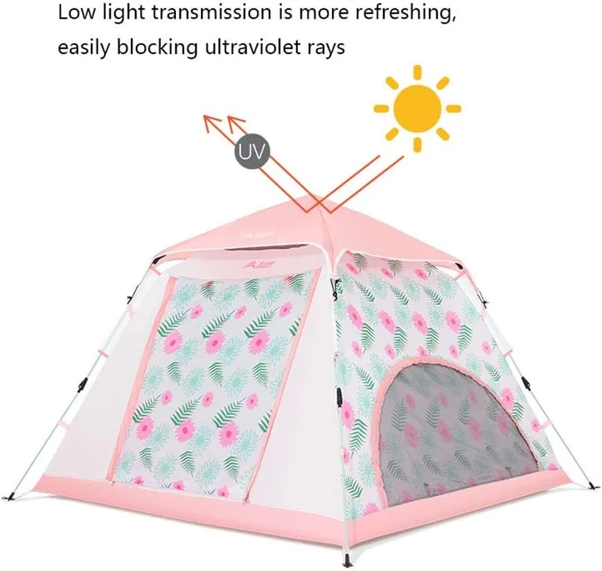 Tent 3-4 Person Waterproof Anti-UV Automatic Tent Easy Instant Setup Foldable Tent for Sun Shelter Travelling Hiking Yurt (Color : E)