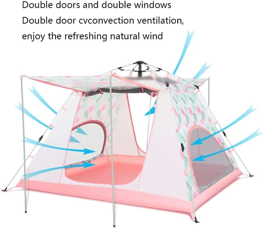 Tent 3-4 Person Waterproof Anti-UV Automatic Tent Easy Instant Setup Foldable Tent for Sun Shelter Travelling Hiking Yurt (Color : E)