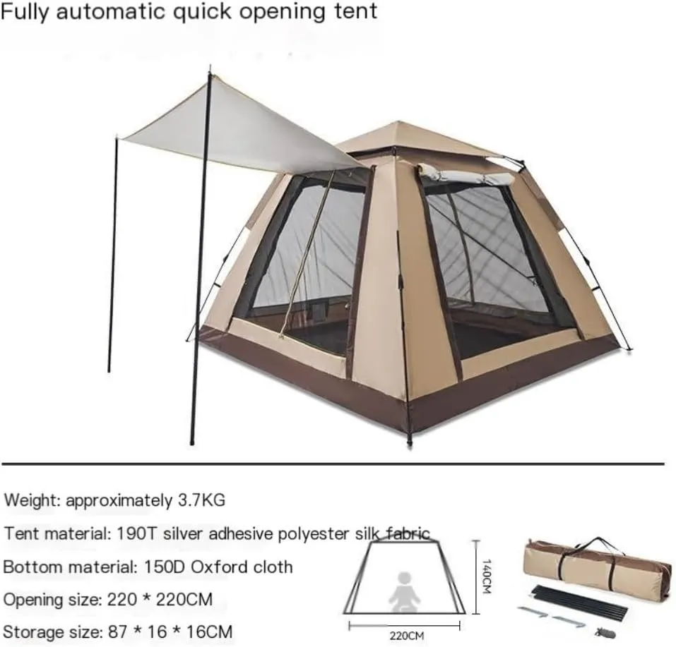 Tent Tent Outdoor Camping Windproof Tent Camping Fully Automatic Double Layer Tent Outdoor Portable Awning Outdoor Tent