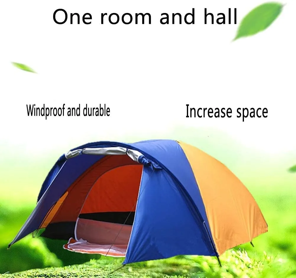 Tent,Dome Family Waterproof Camping Tent,Outdoor Hiking Easy Set Up 3-4 People Orange 114x59inch