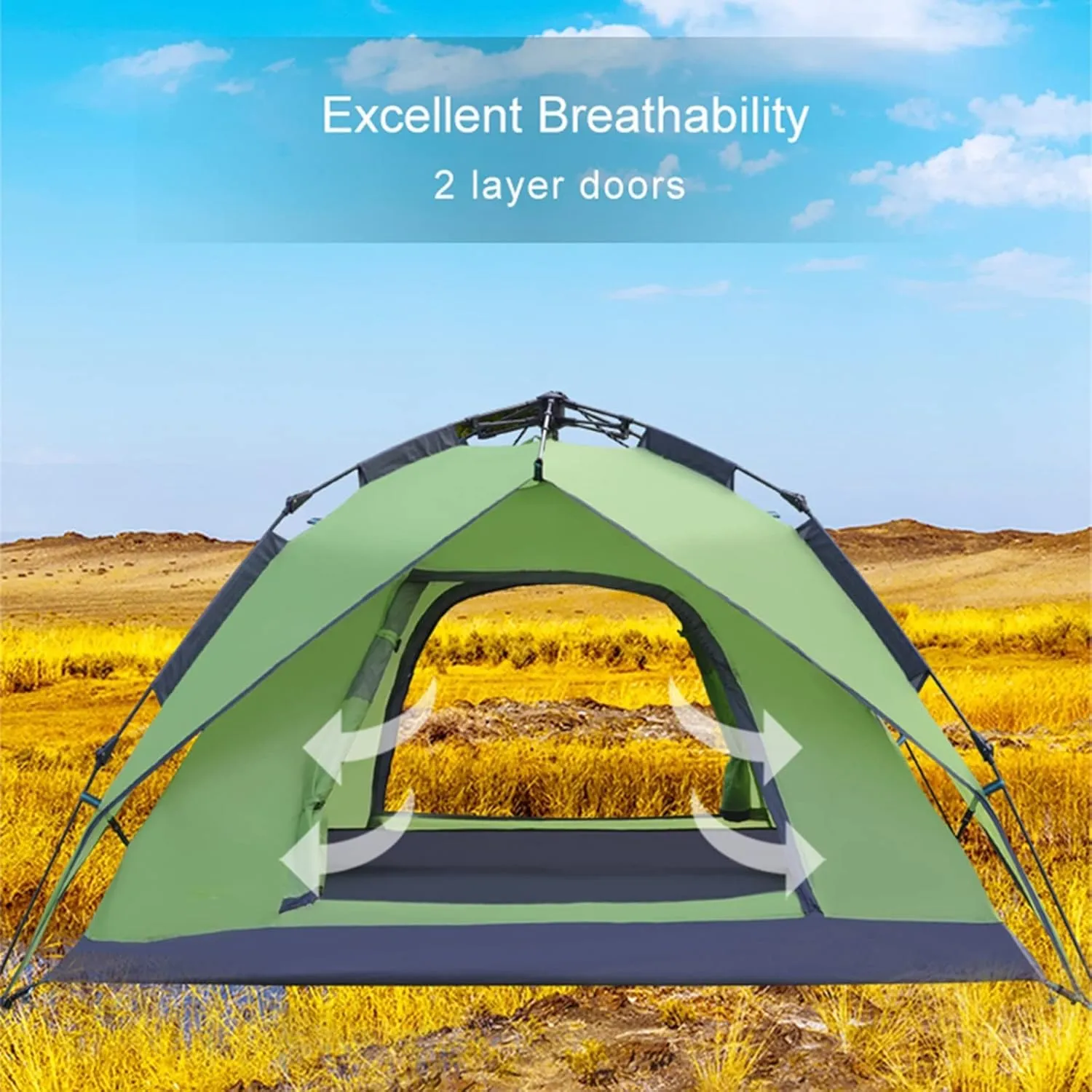 Tents Automatic Tent 3-4 Person Camping Tent,Easy Instant Setup Protable Backpacking for Sun Shelter,Travelling,Hiking