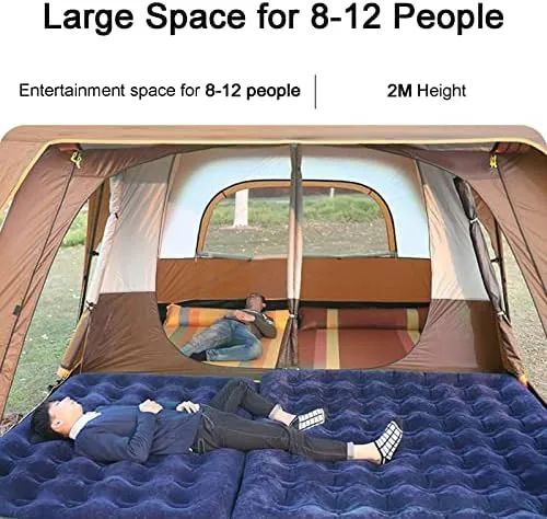 Tents for Camping with Porch, Instant Tent Automatic Glamping Tent, Waterproof Windproof Easy Set Up in Few Minutes Ideal for Family Car Trip, Festiva