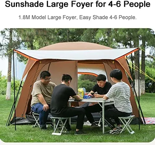 Tents for Camping with Porch, Instant Tent Automatic Glamping Tent, Waterproof Windproof Easy Set Up in Few Minutes Ideal for Family Car Trip, Festiva
