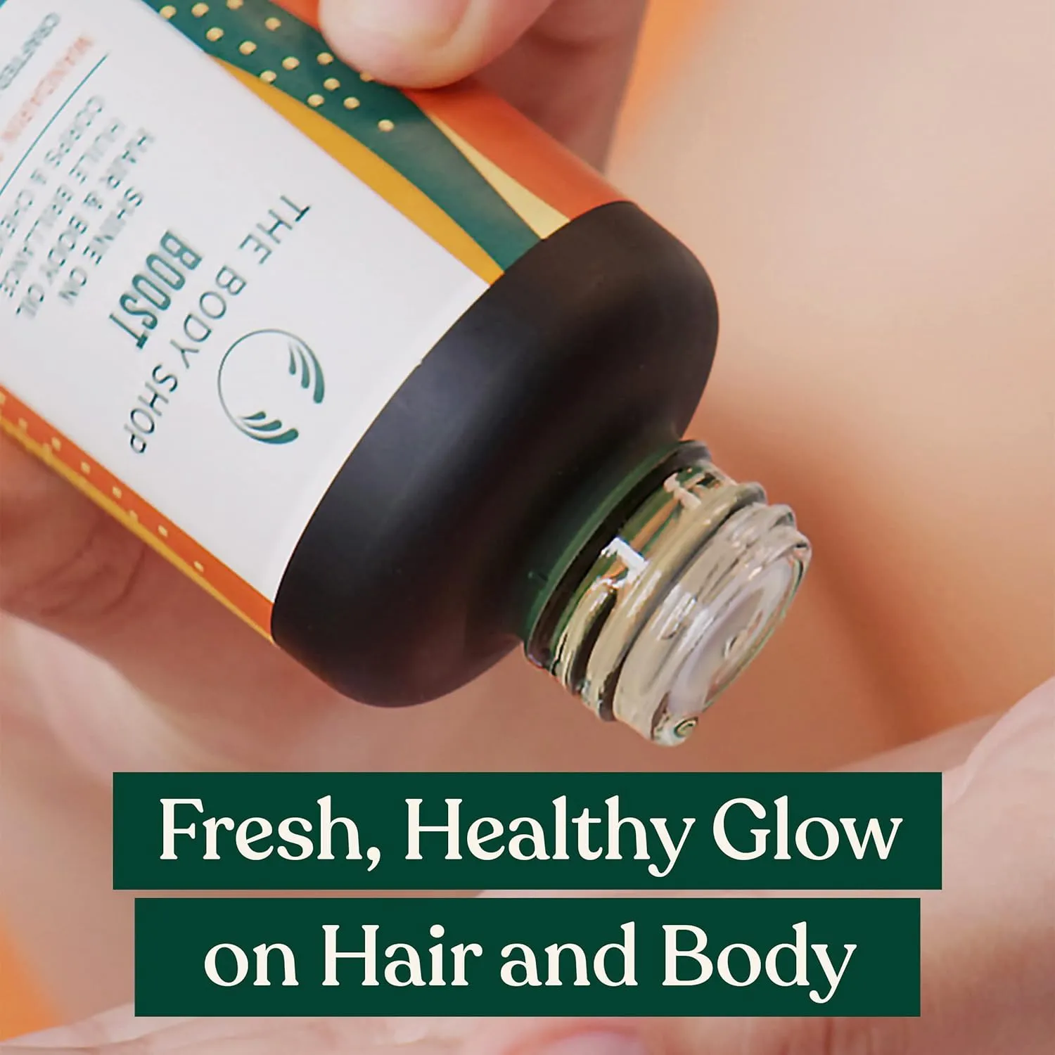 The Body Shop Boost Shine On Hair & Body Oil, Mandarin and Bergamot Essential Oil – Revitalizes Hair & Body with a Healthy Glow – Vegan – 3.3oz