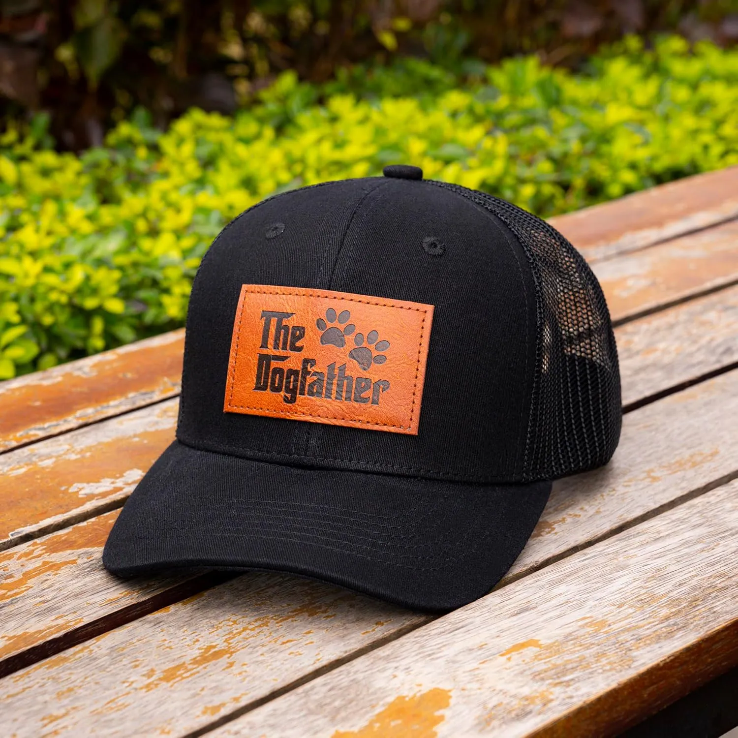 The Dogfather Trucker Hat for Men, Best Dog Dad Gifts, Adjustable Mesh Back Baseball Cap, Idea