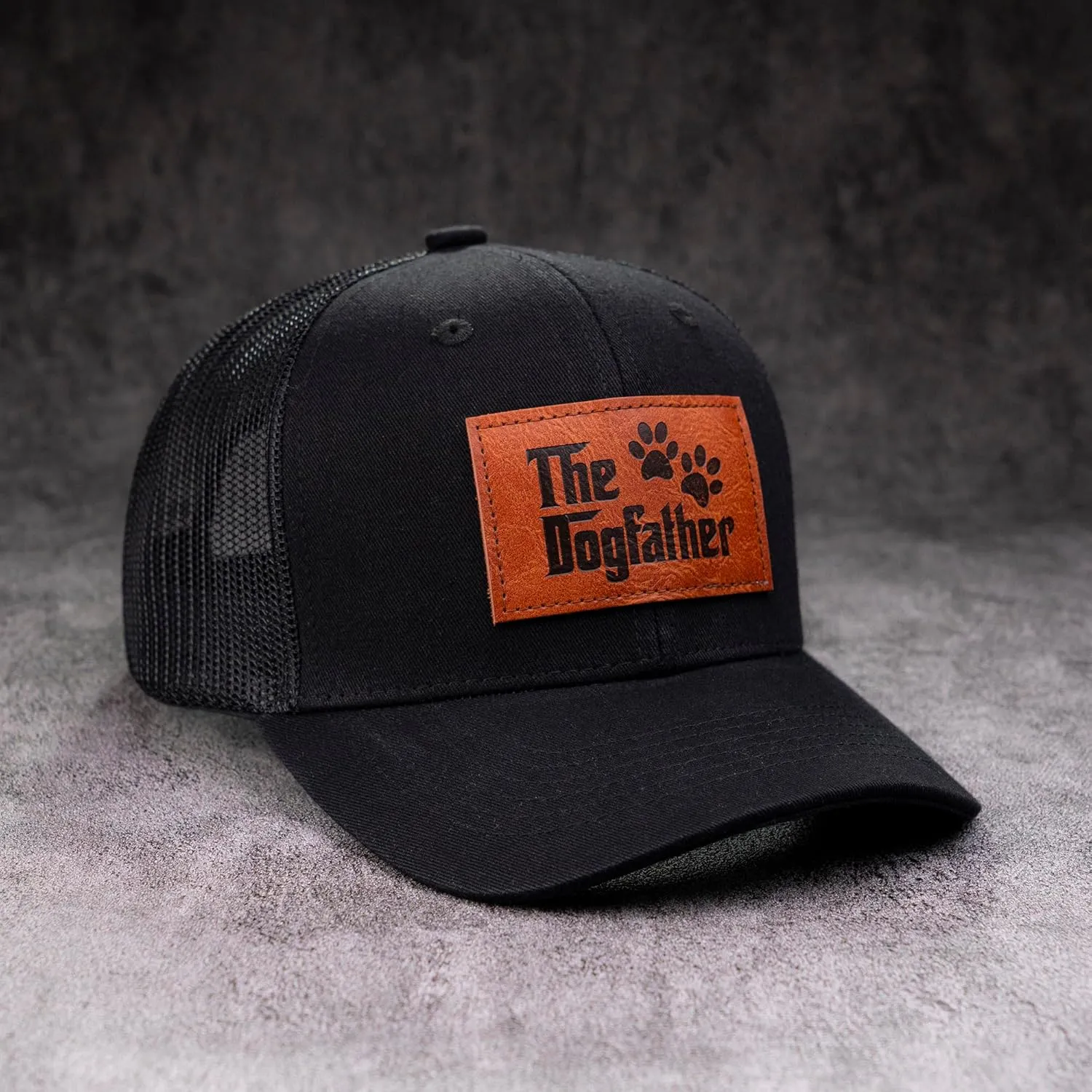 The Dogfather Trucker Hat for Men, Best Dog Dad Gifts, Adjustable Mesh Back Baseball Cap, Idea