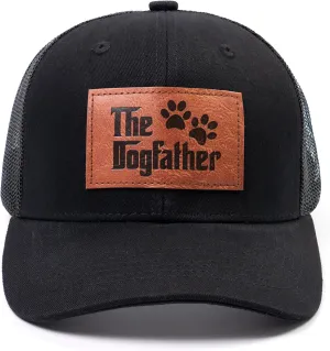 The Dogfather Trucker Hat for Men, Best Dog Dad Gifts, Adjustable Mesh Back Baseball Cap, Idea