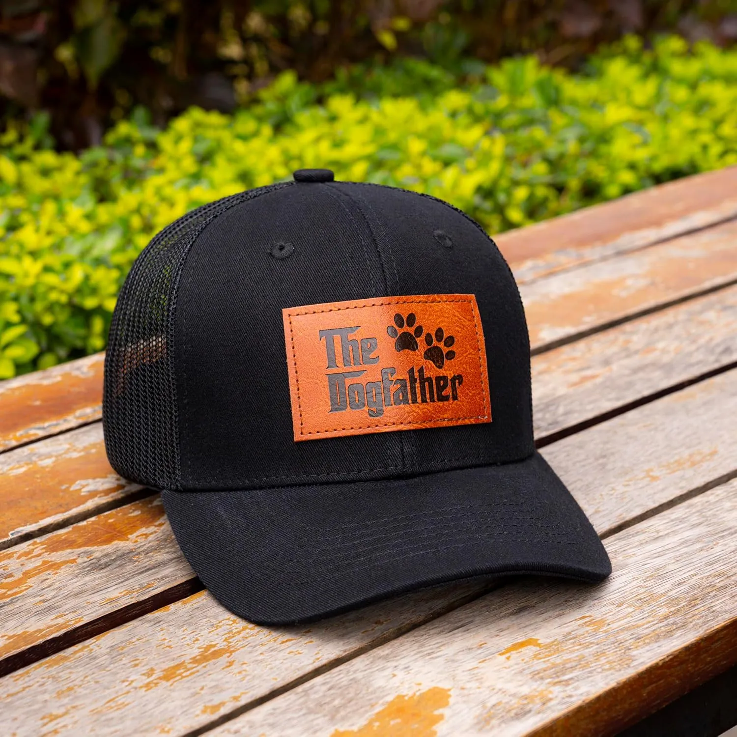 The Dogfather Trucker Hat for Men, Best Dog Dad Gifts, Adjustable Mesh Back Baseball Cap, Idea