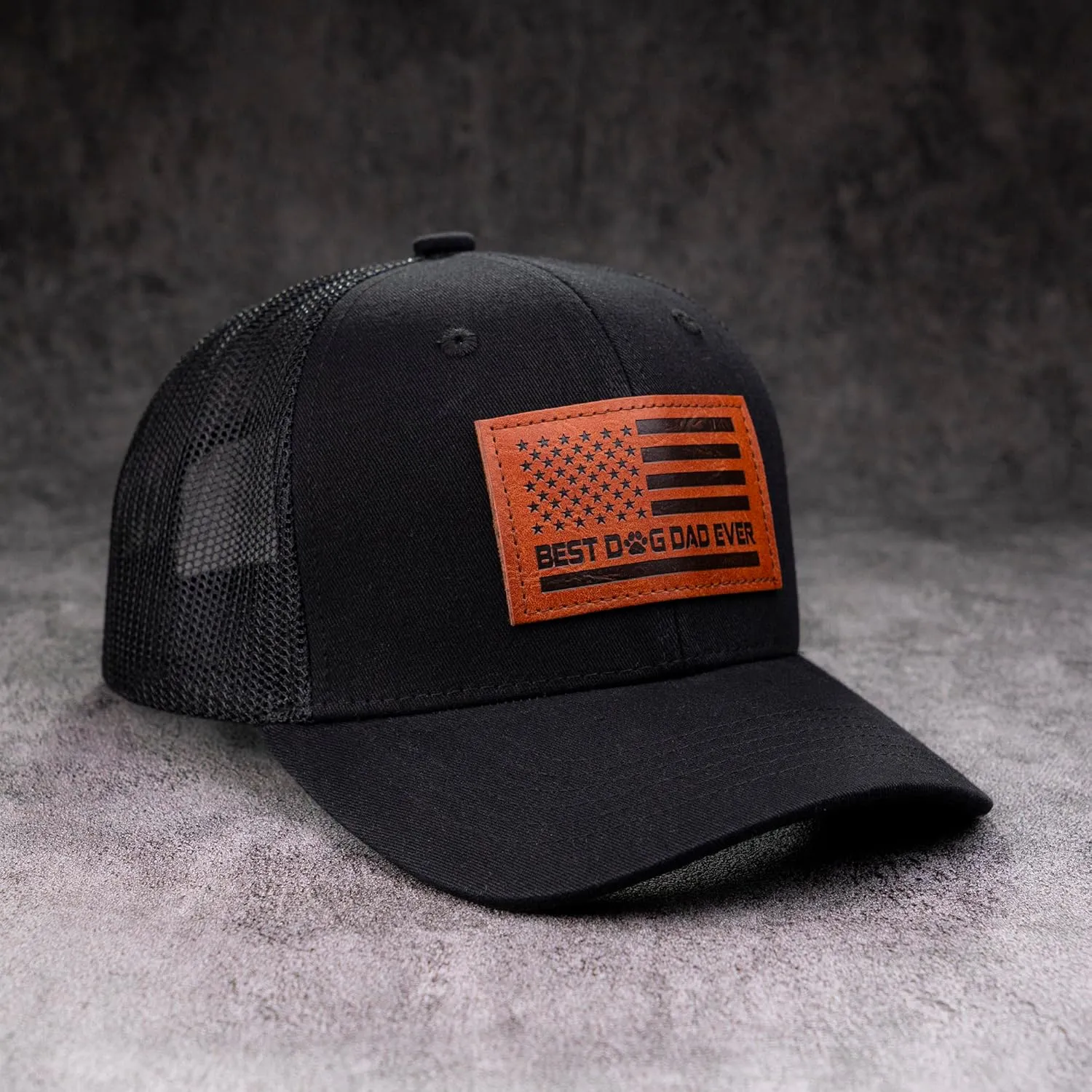 The Dogfather Trucker Hat for Men, Best Dog Dad Gifts, Adjustable Mesh Back Baseball Cap, Idea