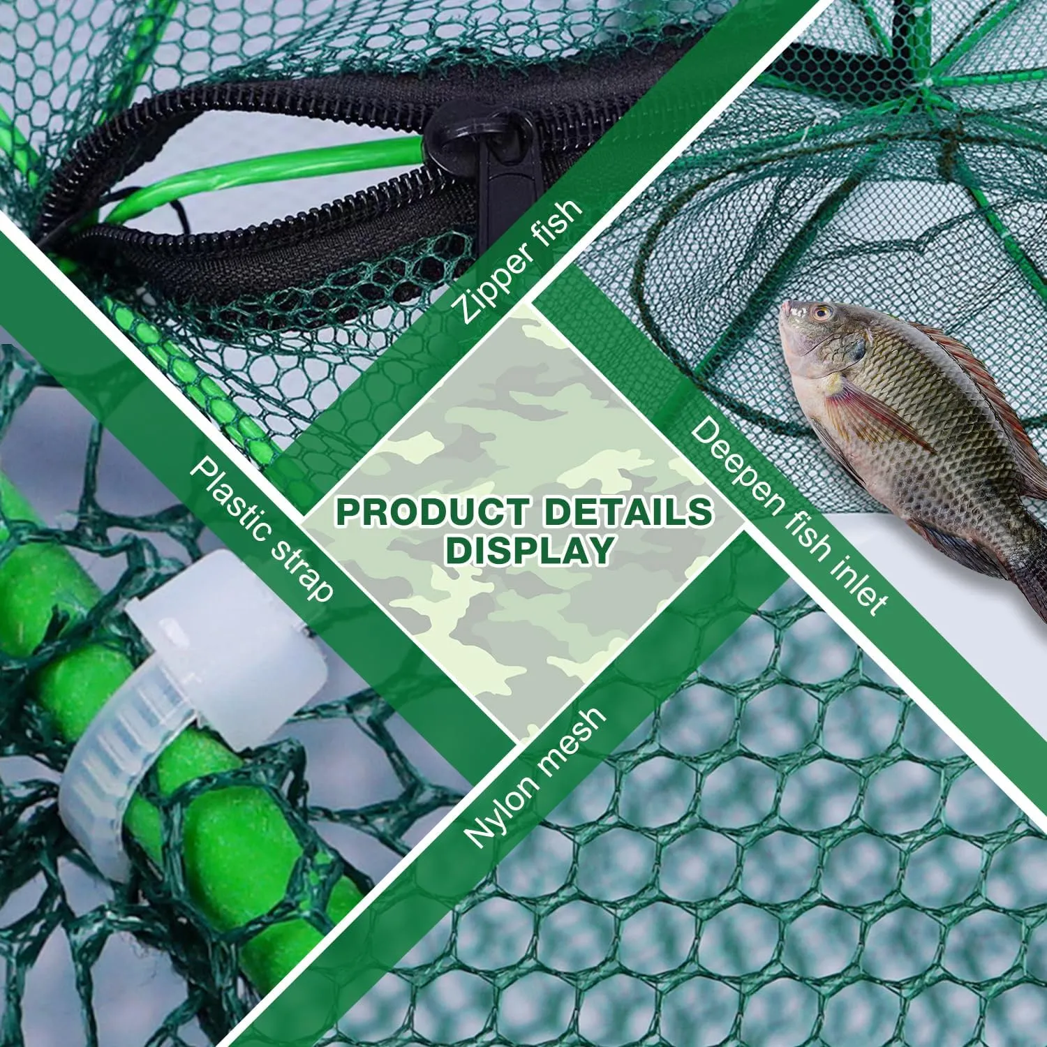 The Magic Foldable Fishing Trap, Auto-Foldable Strengthened Fishing Trap Net, Foldable Fishing Bait Trap, Crab Crayfish Trap, Portable Fishing Net for Crab Crayfish Fish Minnow Shrimp