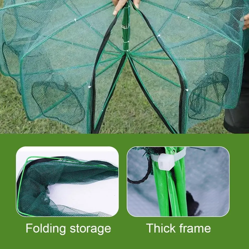 The Magic Foldable Fishing Trap, Folding Fishing Net，2024 Upgrade Auto-Foldable Strengthened Fishing Trap Net, Minnow Traps for Bait Fish，Fish Traps，Crawfish Trap，Minnow Trap