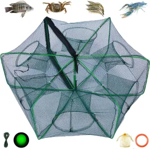 The Magic Foldable Fishing Trap, Folding Fishing Net，2024 Upgrade Auto-Foldable Strengthened Fishing Trap Net, Minnow Traps for Bait Fish，Fish Traps，Crawfish Trap，Minnow Trap